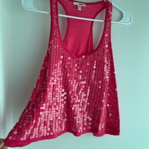 Pink sequin top